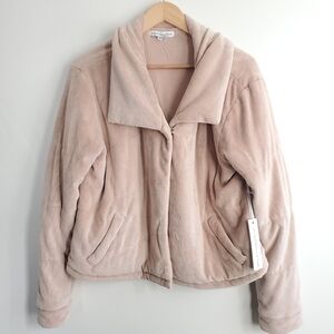 New Young Fabulous & Broke Flurry Velour Blush Teddy Puffer Jacket New XS, S, L